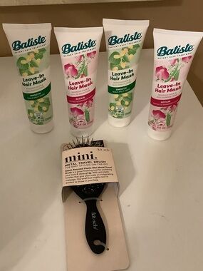 Batiste Leave-In Hair Mask 4pcs & Kitsch Mini Hair Brush, New